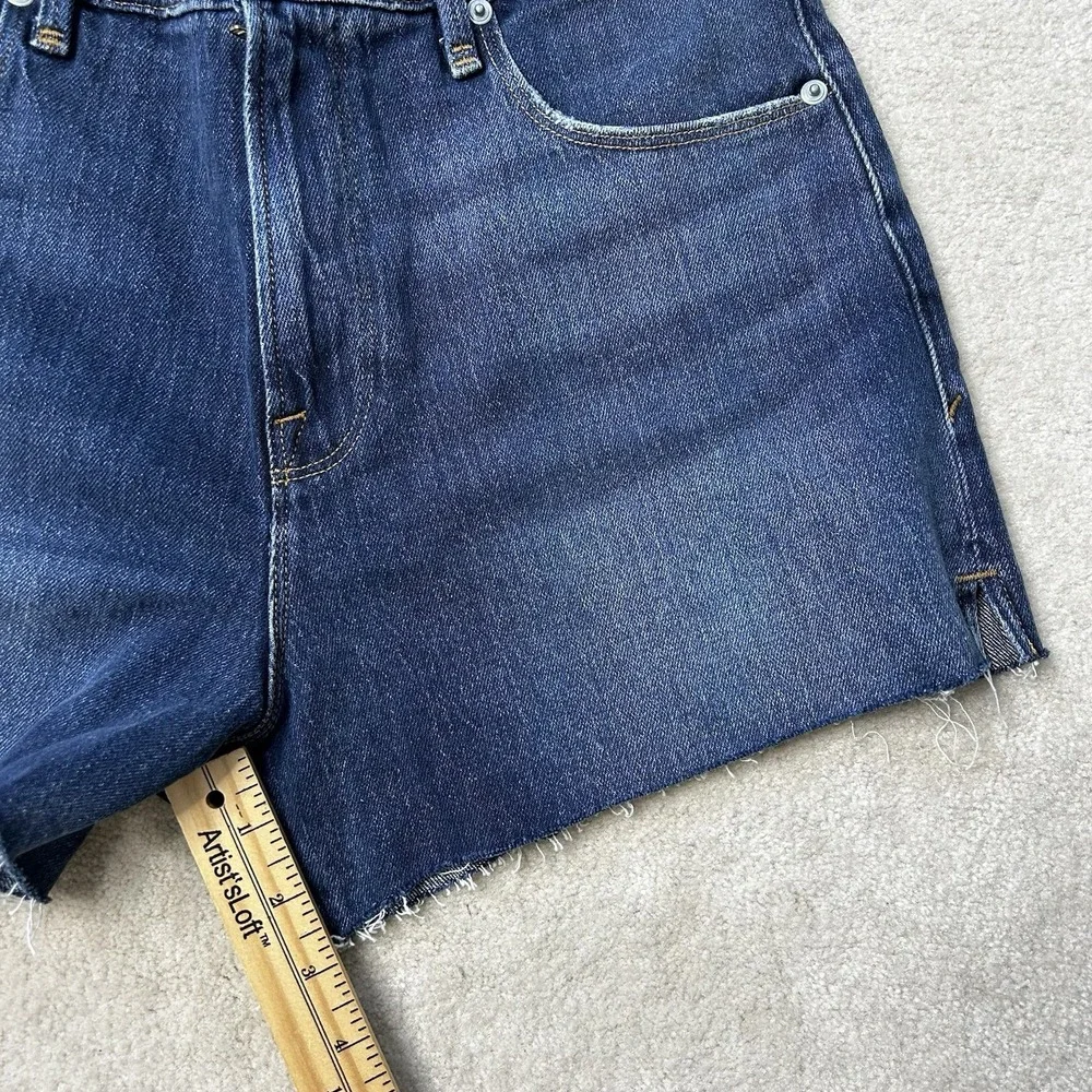 Good American Classic Jean Shorts Women's 6/28 Blue Denim Cutoff Stretch
